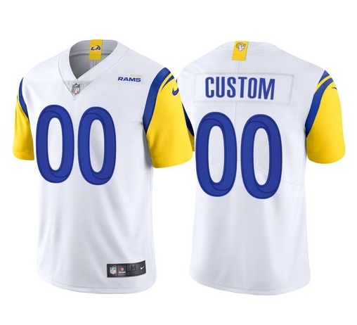 Men's Los Angeles Rams ACTIVE PLAYER Custom 2021 White Vapor Untouchable Limited Alternate Stitched Jersey